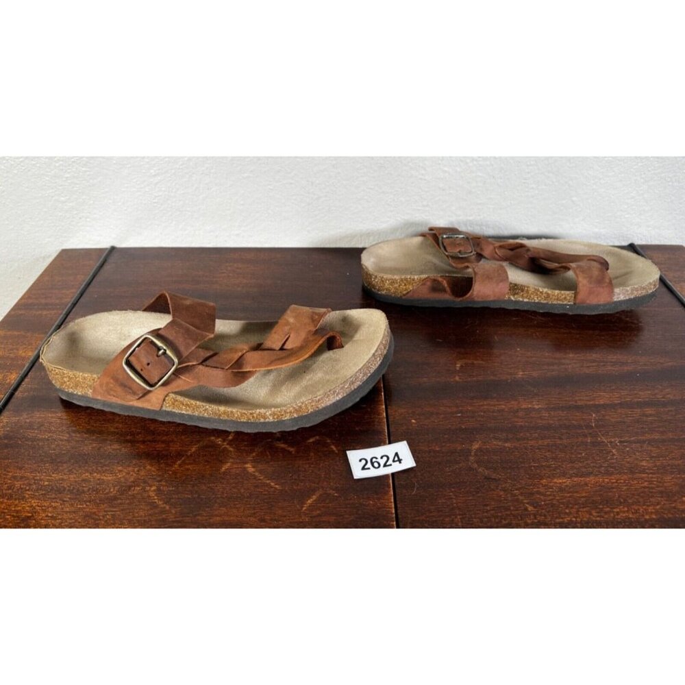 Mountain Sole Hollie Women's Footbed Sandals Sz 8 Brown Strappy Open Toe - Picture 5 of 6